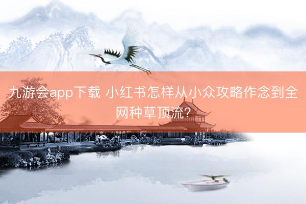 九游会app下载 小红书怎样从小众攻略作念到全网种草顶流？