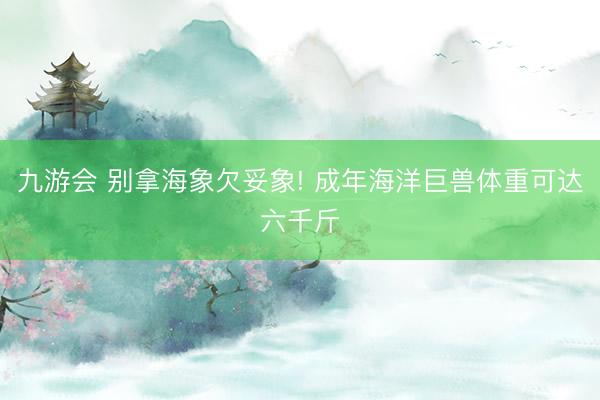 九游会 别拿海象欠妥象! 成年海洋巨兽体重可达六千斤