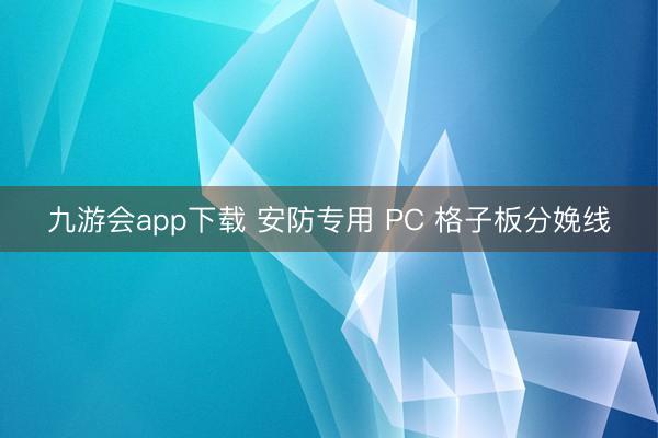 九游会app下载 安防专用 PC 格子板分娩线