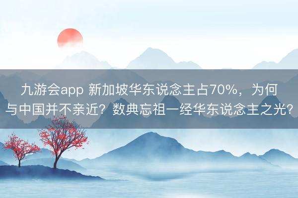 九游会app 新加坡华东说念主占70%,为何与中国并不亲近?数典忘祖一经华东说念主之光?