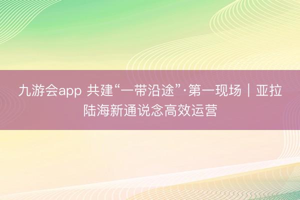 九游会app 共建“一带沿途”·第一现场｜亚拉陆海新通说念高效运营