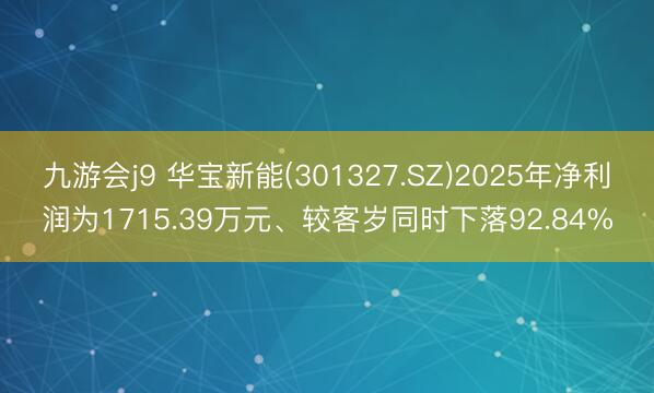 九游会j9 华宝新能(301327.SZ)2025年净利润为1715.39万元、较客岁同时下落92.84%