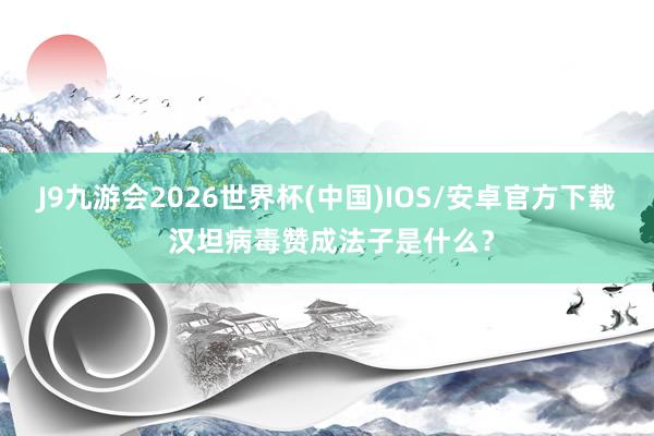 J9九游会2026世界杯(中国)IOS/安卓官方下载 汉坦病毒赞成法子是什么？