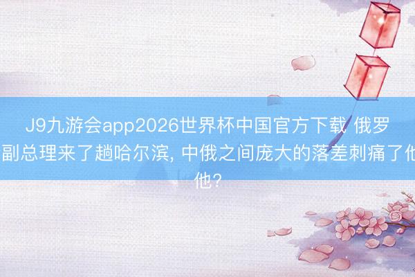 J9九游会app2026世界杯中国官方下载 俄罗斯副总理来了趟哈尔滨， 中俄之间庞大的落差刺痛了他?