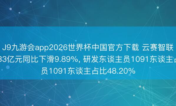 J9九游会app2026世界杯中国官方下载 云赛智联研发干涉3.33亿元同比下滑9.89%， 研发东谈主员1091东谈主占比48.20%